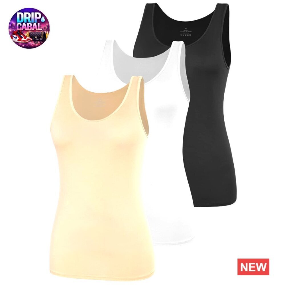 Modal Spandex Tank Tops Pack Layering Essential Soft Comfortable Everyday Wear